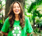 girl wearing a green shirt